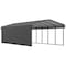 Arrow Storage Products Galvanized Steel Carport, W/ 1-Sided Enclosure, Compact Car Metal Carport Kit, 12'x29'x7', Charcoal CPHC122907ECL1 - alternate 1